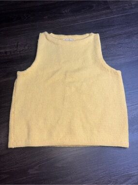 Women’s Hand Made Yellow Knit Sweater Tank Top
